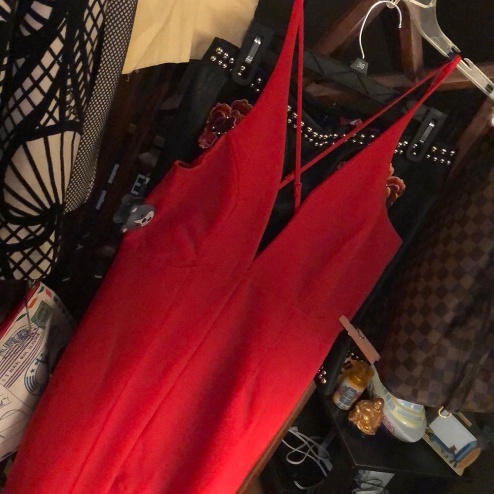 Sexy Halter Back Red Dress